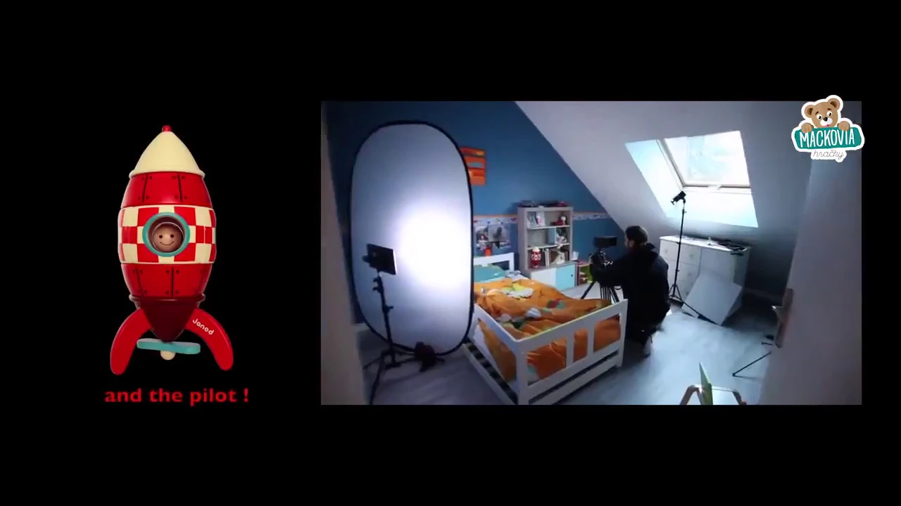 Autíčka - Drevená magnetická skladačka Raketa Kit Magnet Janod - 4