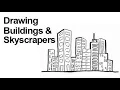 How to draw building Skyscrapers for clip art l JJ Art club
