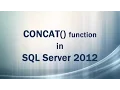 CONCAT function in SQL Server 2012