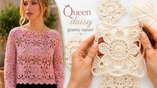 😍 BU ÇİÇEK MOTİFİNE BAYILACAKSINIZ! 🌼🧶 | Queen Daisy Motif | Adım Adım