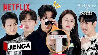 lee jae wook go youn jung hwang min hyun shin seung ho u0026 yoo in soo play jenga eng sub 