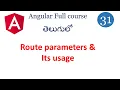 Route parameters in Angular How to access route parameters Routing in Angular Angular tutorials