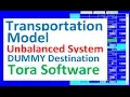 Transportation Model Tora Software Dummy Destination Operations Research