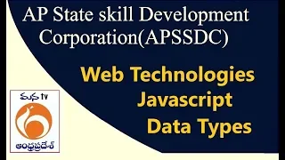APSSDC Web Technologies JavaScript Data Types MANATV Live