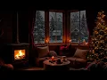 Cozy Winter Ambience by the Window – Winter Snowfall and Fireplace Ambience for Sleep \u0026 Focus