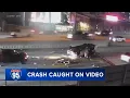 captures dramatic rollover crash on I-95 in Philadelphia