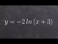 Learn how to identify transformations and graph natural logarithmic function