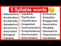 5 Syllable Word List Syllables in English Types of Syllables Learn with examples