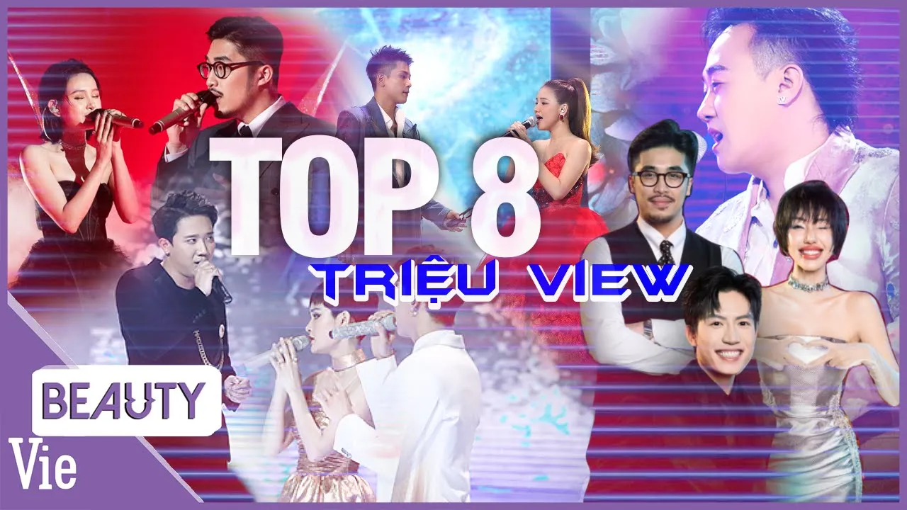 Outline Video TOP 8 ca khúc triệu view được nghe nhiều nhất SÓNG: Anh Tú, Myra Trần, Trung Quân, Hiền Hồ, Vũ.