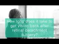 Lagu How long does it take to get vision back after retinal detachment surgery?