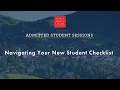 Navigating Your New Student Checklist