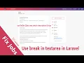 Preserve Line Breaks in Textarea Input Laravel HR Job Post