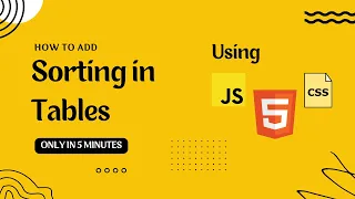 Sorting in Tables using HTML JavaScript JS CSS