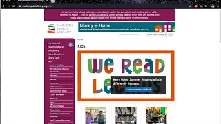 Madison Public Library Online Resources for Kids Families
