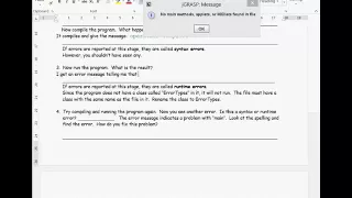 Error Types in Java - Get started on your assignment