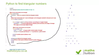 Python coding for triangular numbers