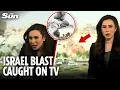 Download Lagu Shocking moment reporter flees as Israel BOMBS Syrian military HQ in Damascus