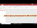 Select Command in SQL by using MS Access practical examples in Urdu Hindi