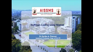 MATLAB Code for Huffman Algorithm Lecture 15 Information Theory Coding Technique ITCCN