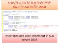 Insert into and case statement using SQL server part - 10