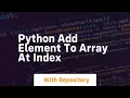 python add element to array at index