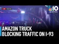 Traffic delays on I-93 south in Boston after truck jackknifes