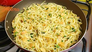 COMO FAZER MACARRÃO A ALHO E ÓLEO IGUAL DE RESTAURANTE - Segredo p pegar bem sabor e ficar cremoso