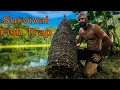 Primitive Survival Fish Trap - Build Catch and Cook