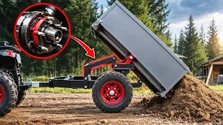I Built a Self-Tipping Trailer Using OLD CAR HUBS! No Hydraulics!