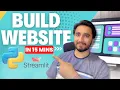 Build the Website in only 15 minutes using Python Streamlit Making website using python