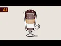 Adobe Illustrator Tutorial - How to Create Coffee Cup Vector
