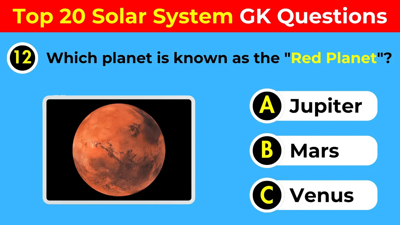 Top 20 Solar System GK Question and Answers | Solar system GK Questions | GK in English