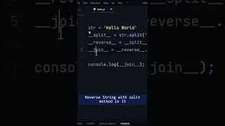 Reverse String in JavaScript with Split method