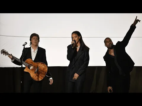 Download MP3 Rihanna, Kanye West \u0026 Paul McCartney - FourFiveSeconds (Live at the 57th Grammy Awards) 1080p