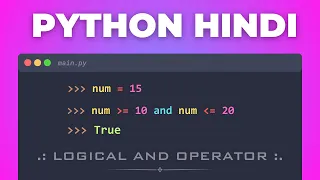 42 Master Python AND Logical Operator Beginners Python Tutorial in Hindi Full Course