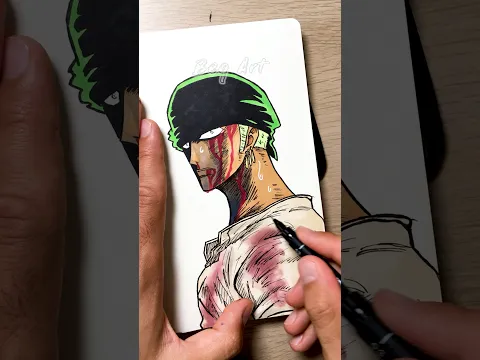 [ASMR] Drawing RORONOA ZORO 🥶✍🏽 - One Piece