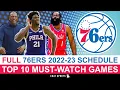BREAKING Sixers 2022-23 Schedule RELEASED 10 MUST-WATCH Games On 76ers Schedule News Rumors