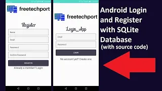 Android Login and Register with SQLite Database example with source code 2020 FreeTechPort