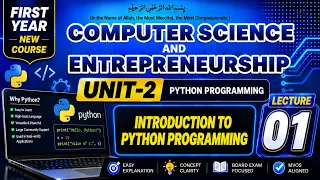 Introduction to Python Programming First year computer science Chapter 2 Lecture 1