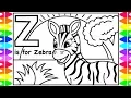 Coloring Alphabets Z is for Zebra Zebra Fun Coloring Pages for Kid Children Drawing Learn Colors