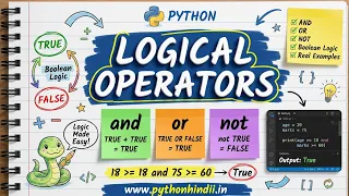 Python Logical Operators Explained and or not Python Course 2026 Episode 14