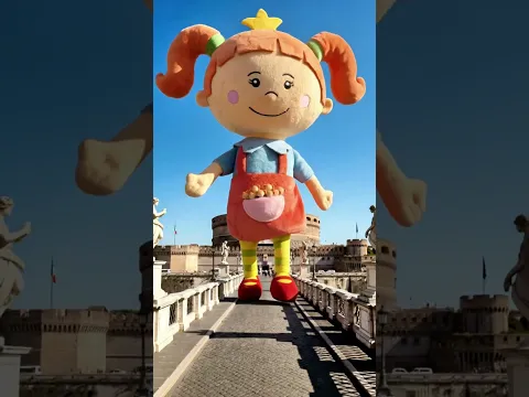 Eine riesige Prinzessin spaziert durch Rom und isst echte italienische Pizza! #Shorts #cartoon