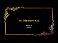 In Memoriam - Week 06 2023