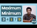 Maximum Minimum Element of an Array C Programming for Beginners Ep - 24 Tamil code io