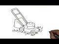 How to draw a Lawn Mower Machine