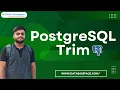 How to use Trim function in Postgresql PostgreSQL Trim