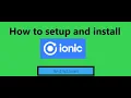 how to install and setup ionic by vedansh coding setup best tutorials