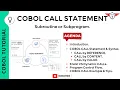 COBOL CALL Statement COBOL CALL Statement Example COBOL Subroutines Call Statement in COBOL