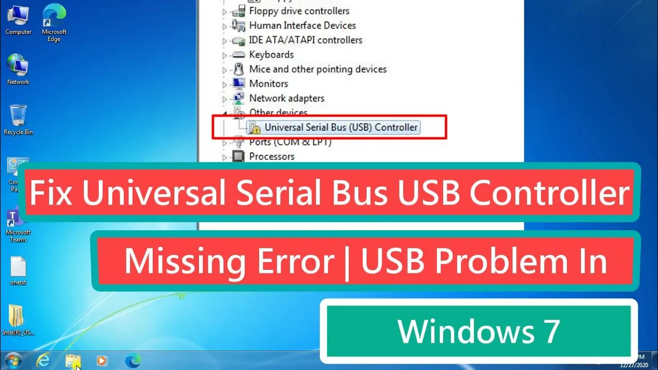 Cara mengatasi ⚠️universal serial bus (USB) Controller pada windows 7