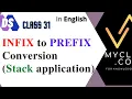 DS 31-- INFIX to PREFIX conversion using STACK with Example ENGLISH